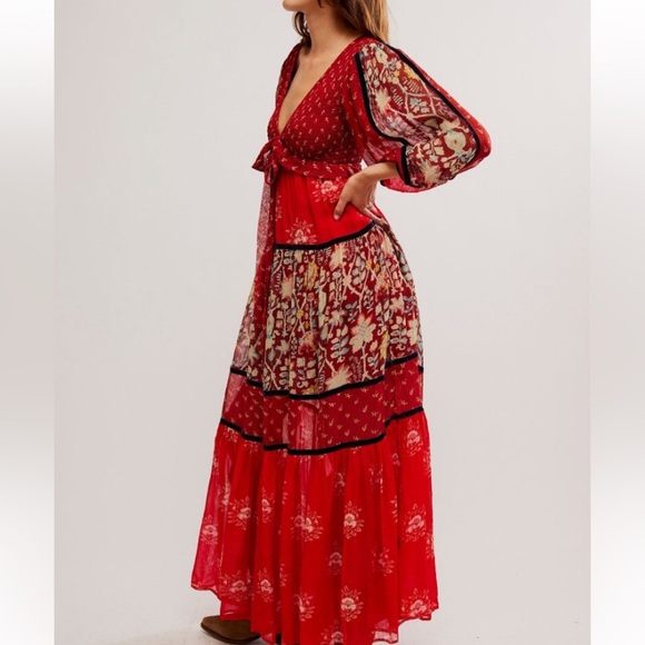 NWT  FREE PEOPLE Bali Laurel Maxi / Warm Combo. Size: S - Picture 2 of 4